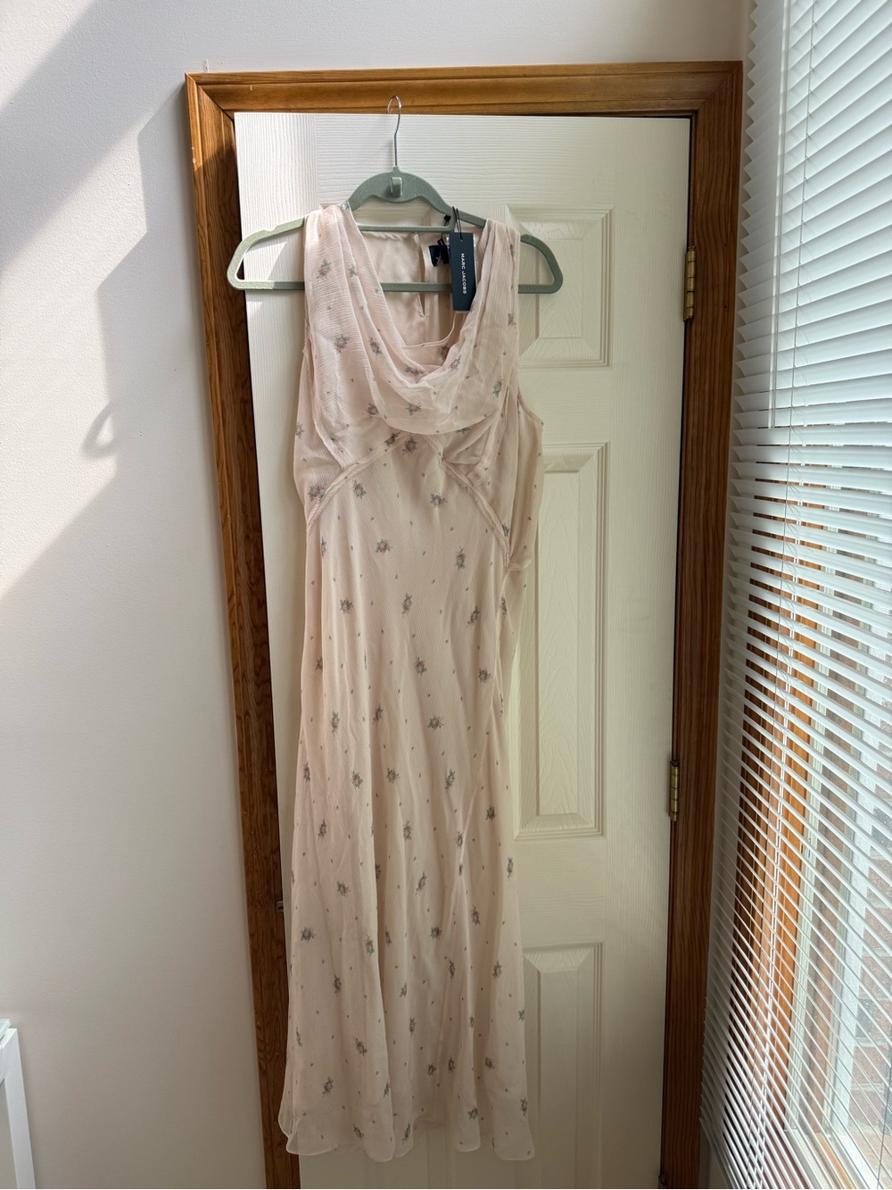 NWT Marc Jacobs draped floral-print silk-crepon midi dress